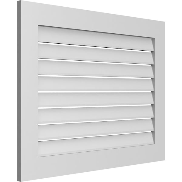 Vertical Surface Mount PVC Gable Vent: Functional, W/ 3-1/2W X 1P Standard Frame, 38W X 28H